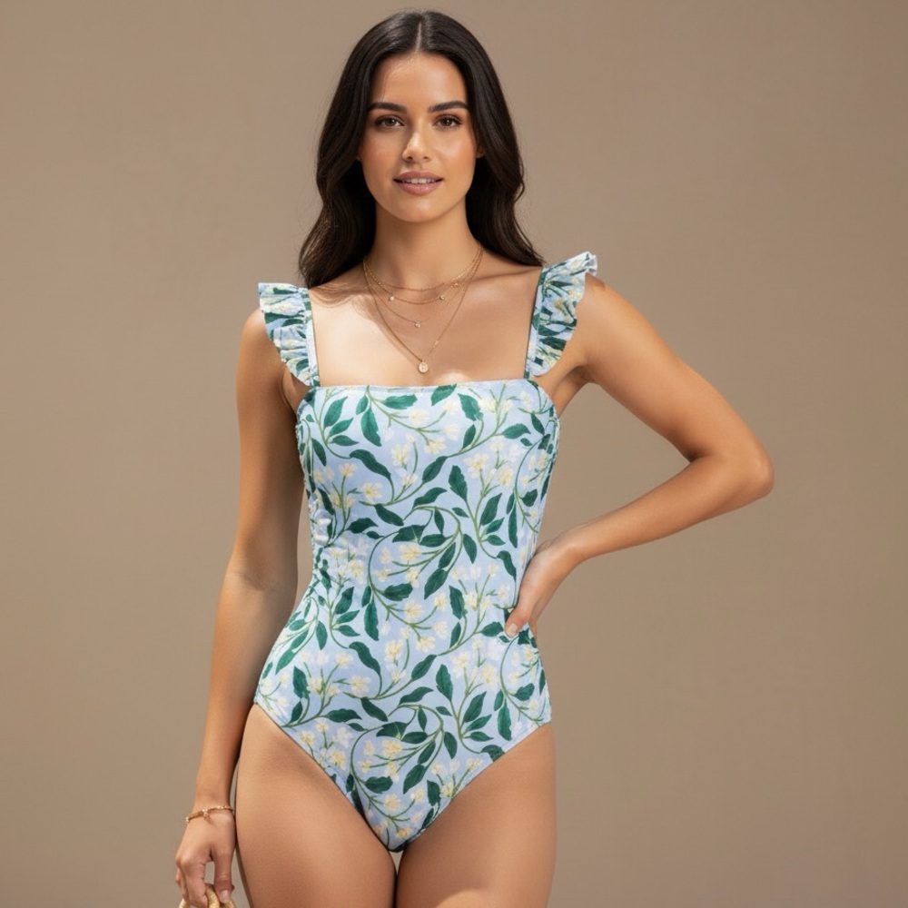 NWT‎ Women One Piece Bikini vintage print monokini swimsuit SIZE SMALL